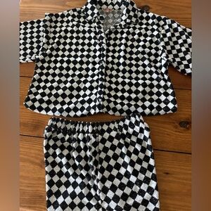 Black and White Checkered Set